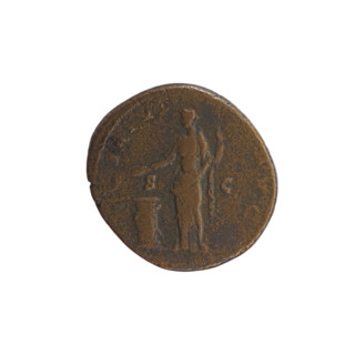 Dupondius of Antoninus Pius (86–161; Roman emperor 138–161), struck 140–144. Obverse: head of