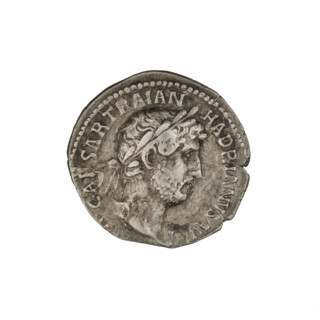 Denarius, Hadrian (76–138; Roman emperor 117–138). Obverse: Bust of Hadrian with laurel wreath