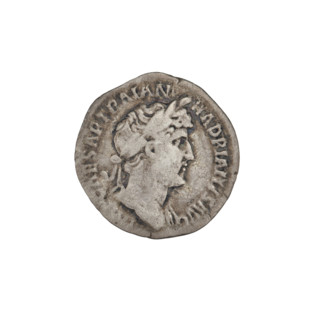 Denarius, Hadrian (76–138; Roman emperor 117–138). Obverse: Bust of Hadrian with laurel wreath