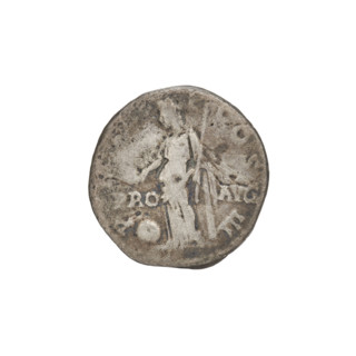 Denarius of Hadrian (reign 117–138). Obverse: bust of Hadrian with laurel wreath facing right; rim
