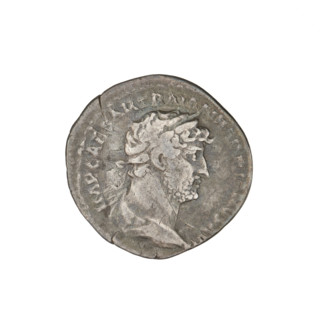 Denarius, Hadrian (76–138; Roman emperor 117–138). Obverse: Bust of Hadrian with laurel wreath