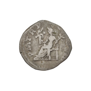 Denarius of Hadrian (76–138; Roman emperor 117–138). Obverse: Bust of Hadrian with laurel wreath