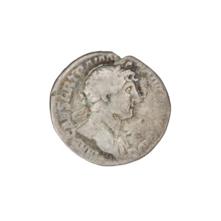 Denarius, Hadrian (76–138; Roman emperor 117–138). Obverse: Bust of Hadrian with laurel wreath