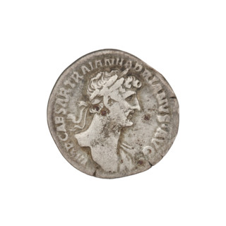 Denarius, Hadrian (76–138; Roman emperor 117–138). Obverse: Bust of Hadrian with laurel wreath