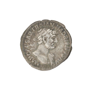 Denarius, Hadrian (76–138; Roman emperor 117–138). Obverse: Bust of Hadrian with laurel wreath