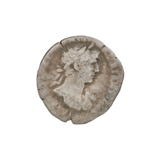 Denarius, Hadrian (76–138; Roman emperor 117–138). Obverse: Bust of Hadrian with laurel wreath