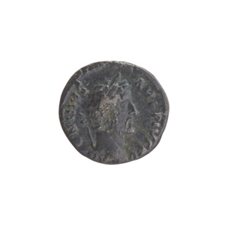 Denarius of Antoninus Pius (86–161; Roman emperor 138–161). Obverse: Head of Antoninus Pius in a