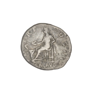 Denarius, Hadrian (76–138; Roman emperor 117–138). Obverse: Bust of Hadrian with laurel wreath