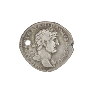 Denarius, Hadrian (76–138; Roman emperor 117–138). Obverse: Bust of Hadrian with laurel wreath