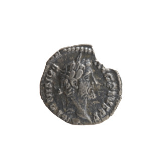 Denarius of Antoninus Pius (86–161; Roman Emperor 138–161), c. 145–161. Obverse: Head of Antoninus