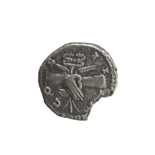 Denarius of Antoninus Pius (86–161; Roman Emperor 138–161), c. 145–161. Obverse: Head of Antoninus