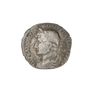 Denarius, Hadrian (76–138; Roman emperor 117–138). Obverse: Bust of Hadrian with laurel wreath