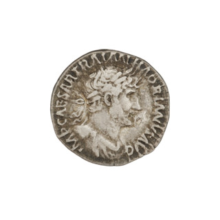 Denarius, Hadrian (76–138; Roman emperor 117–138). Obverse: Bust of Hadrian with laurel wreath