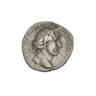 Denarius, Hadrian (76–138; Roman emperor 117–138). Obverse: Bust of Hadrian with laurel wreath