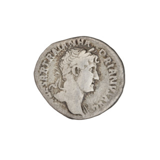 Denarius; Hadrian (76–138; Roman emperor 117–138). Obverse: bust of Hadrian with laurel wreath