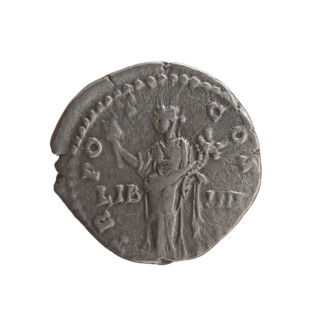 Denarius of Antoninus Pius (86–161; Roman emperor 138–161). Obverse: head of Antoninus Pius in a