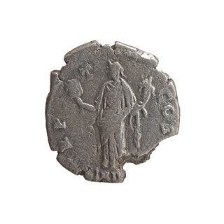 Denarius, Antoninus Pius (86–161; Roman emperor 138–161). Obverse: Head of Antoninus Pius in a