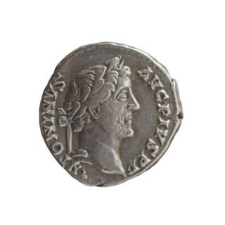 Denarius of Antoninus Pius (86–161; Roman emperor 138–161), c. 145–161. Obverse: head of Antoninus