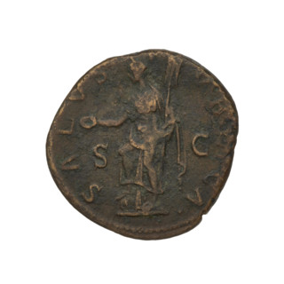 dupondius, Hadrian (76–138; Roman emperor 117–138); Obv.: Bust of Hadrian with radiant crown facing