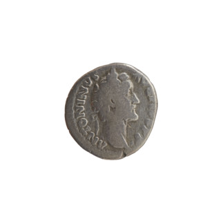 denarius, Antoninus Pius (86–161; Roman emperor 138–161) — obverse: head of the emperor in a laurel