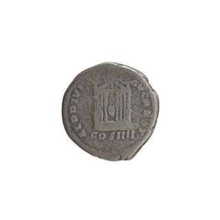 Denarius of Antoninus Pius (86–161; Roman emperor 138–161). Obverse: Head of the emperor in a