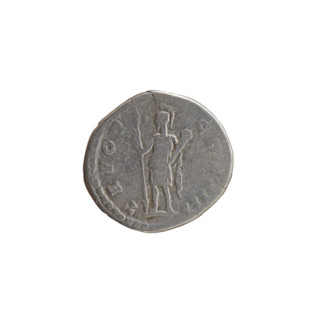 Denarius of Antoninus Pius (reigned 138–161). Obverse: head of Antoninus Pius laureate, drapery on
