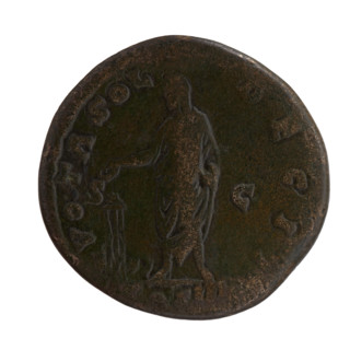 Sestertius, Antoninus Pius (86–161; Roman emperor 138–161), issuer; obverse: head of the emperor