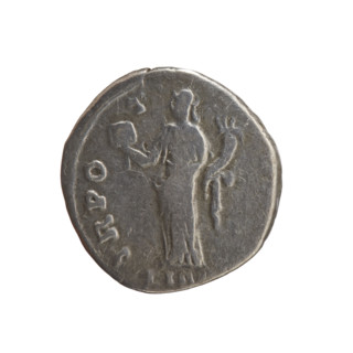 Denarius, Antoninus Pius (86–161; Roman emperor 138–161). Obverse: Head of Antoninus Pius in a