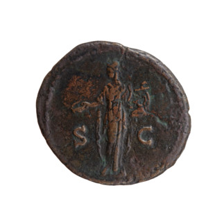 Antoninus Pius (86–161; Roman emperor 138–161), issuer. Obverse: Head of Antoninus Pius in a laurel