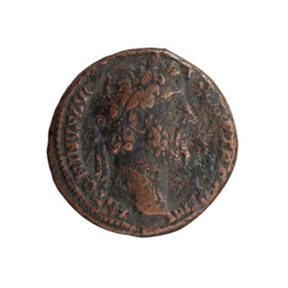 Antoninus Pius (86–161; Roman Emperor 138–161) — antoninianus coin. Obverse: head of Antoninus Pius