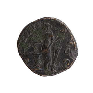 Dupondius, Antoninus Pius (86–161; Roman Emperor 138–161), issuer. Obverse: Head of Antoninus Pius