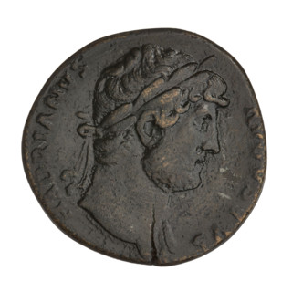 sestertius, Hadrian (76–138; Roman emperor 117–138); Obv.: head of Hadrian in laurel wreath right;