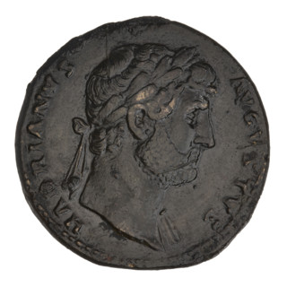 sestertius, Hadrian (76–138; Roman emperor 117–138); obverse: head of Hadrian in laurel wreath