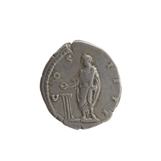 Denarius of Antoninus Pius (86–161; Roman emperor 138–161). Obverse: head of the emperor in a