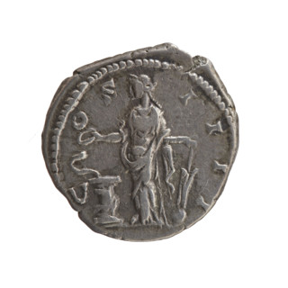 Denarius, Antoninus Pius (86–161; Roman emperor 138–161), issuer. Obverse: head of the emperor in a