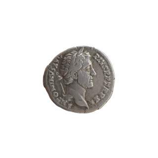 Denarius of Antoninus Pius (86–161; Roman emperor 138–161). Obverse: Head of the emperor in a