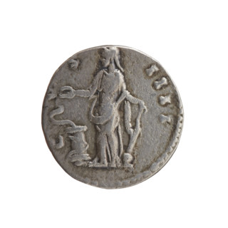 Denarius of Antoninus Pius (reign 138–161). Obverse: head of the emperor in a laurel wreath facing