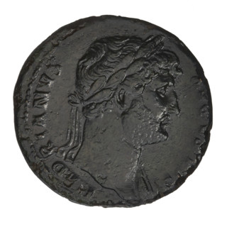 sestertius, Hadrian (76–138; Roman emperor 117–138); obverse: bust of Hadrian with laurel wreath
