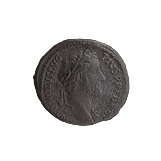 Antoninus Pius (86–161; Roman Emperor 138–161) — iconography: head of the emperor with a laurel