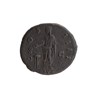 Antoninus Pius (86–161; Roman Emperor 138–161) — iconography: head of the emperor with a laurel