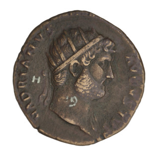 Dupondius, Hadrian (76–138; Roman emperor 117–138). Obverse: head of Hadrian in a radiant crown