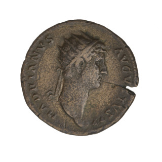 Dupondius, Hadrian (76–138; Roman emperor 117–138). Obverse: head of Hadrian right wearing a