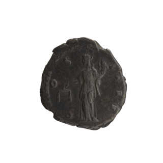 Denarius of Antoninus Pius (86–161; Roman emperor 138–161). Obverse: Head of Antoninus Pius in a