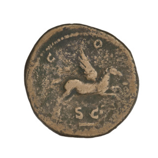 Dupondius, Hadrian (76–138; Roman emperor 117–138); obverse: head of Hadrian to the right in