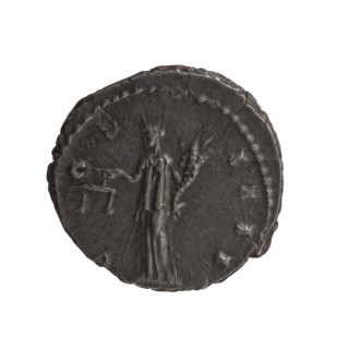 Denarius of Antoninus Pius (86–161; Roman emperor 138–161). Obverse: Head of Antoninus Pius in a