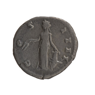Denarius of Antoninus Pius (86–161; Roman emperor 138–161). Obverse: Head of Antoninus Pius in a