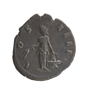 Denarius of Antoninus Pius (86–161; Roman emperor 138–161). Obverse: Head of Antoninus Pius in a
