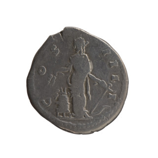 Denarius of Antoninus Pius (86–161; Roman emperor 138–161). Obverse: head of the emperor in a