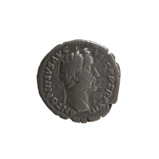 Denarius, Antoninus Pius (86–161; Roman emperor 138–161), issued 148–149. Obverse: Head of