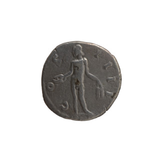 Denarius of Antoninus Pius (r. 138–161). Obverse: Head of Antoninus Pius in a laurel wreath facing